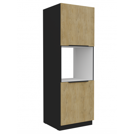 Zabudowa piekarnika słupek 60 cm CREMA 60 DP-210 2F dąb cremona / czarny mat